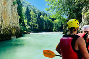 Neuer alpiner Erlebnis-Wanderweg 1 Rafting in der Schmugglerschlucht
