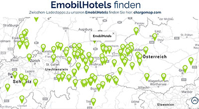 Ladestation für Elektroautos im Alpenraum finden 1 Ladestation für Elektroautos im Alpenraum finden 400 Screenshot EH Map