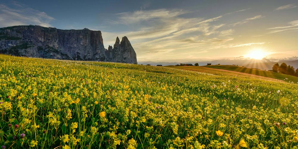 Landschaft in den Dolomiten in Südtirol
